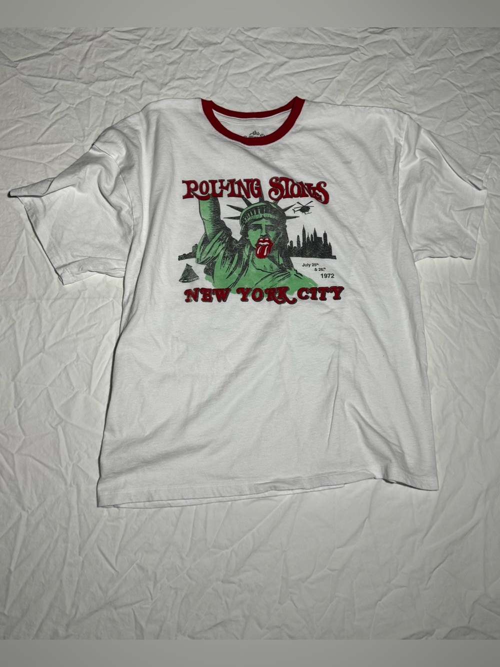 the Rolling Stones New York City Ringer Women’s Oversized Tee Size Medium
